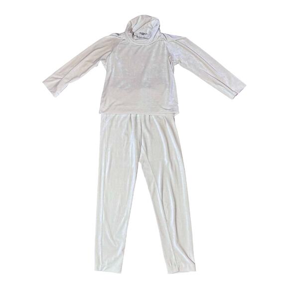 LILLA P CORDUROY SWEAT SUIT SET CREAM COLOR COWL NECK 3/4 SLEEVE SIZE MED - Picture 5 of 7